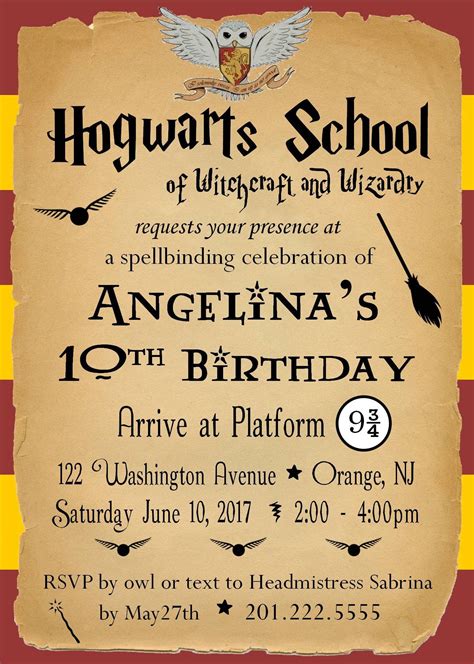 Harry Potter Invitation Template 10