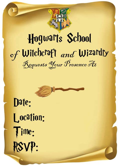 Harry Potter Invitation Template