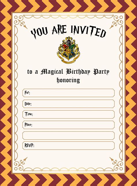 Harry Potter Invitation Template 6