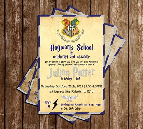 Harry Potter Invitation Wording