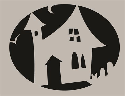 Haunted house pumpkin stencil