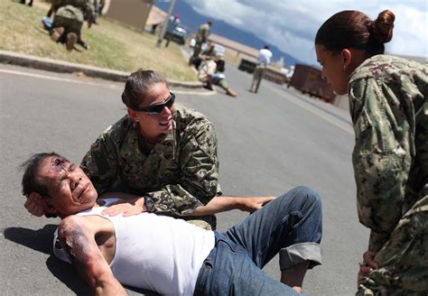 Hawaii Air National Guard airmen responding to a disaster scenario