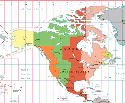 Hawaii-Aleutian Time Zone Map