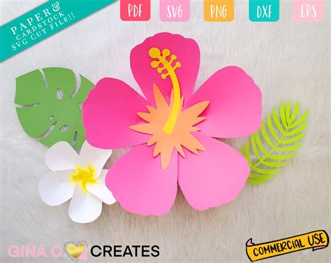 Hawaiian flower template inspiration