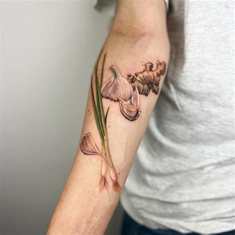 A Hawaiian ginger flower tattoo design on the arm