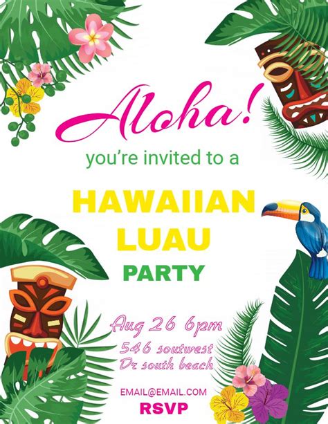 Hawaiian Invitation Templates 8