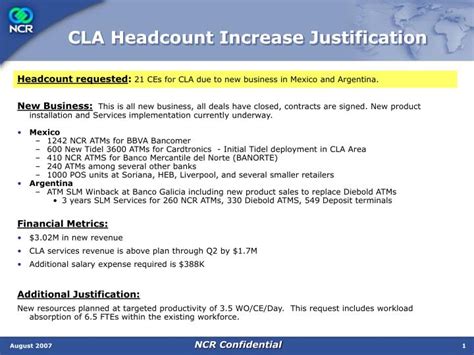 Headcount Justification Template Sample