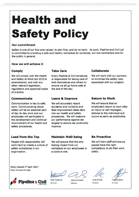 Health and Safety Policy