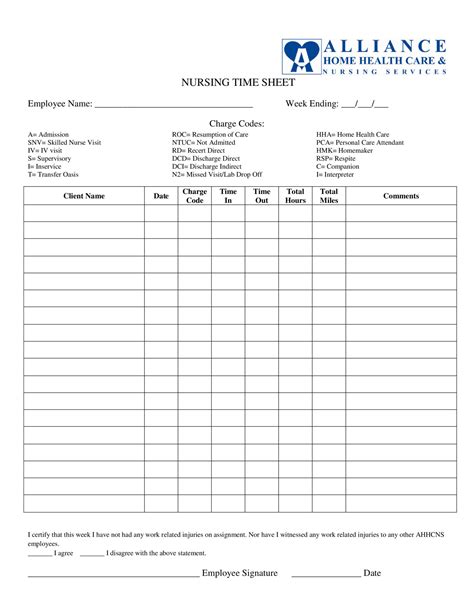 Healthcare Timesheet Template