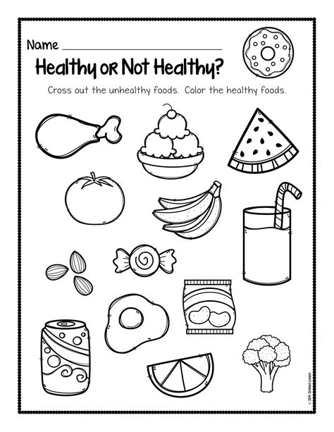 Healthy Eating Worksheets for Kids and Adults