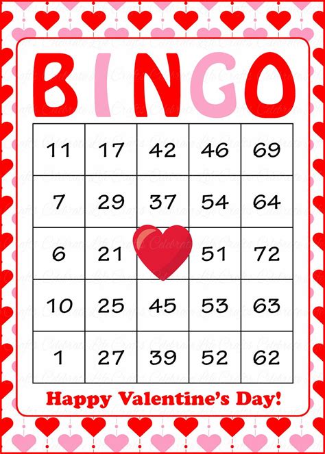 Heart-Shaped Bingo Pattern