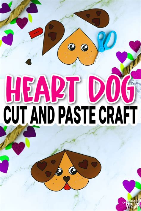 A heart-shaped dog craft template