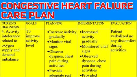 Heart failure care plan