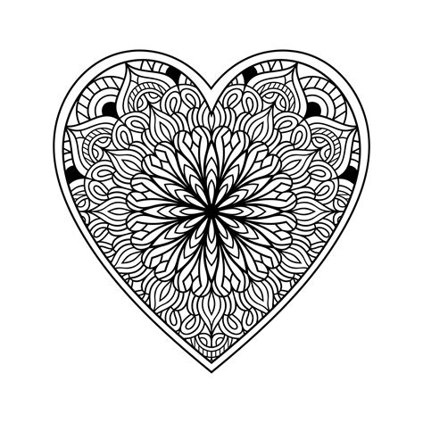 Heart Mandala Coloring