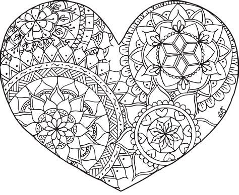 Heart Mandala Coloring Page