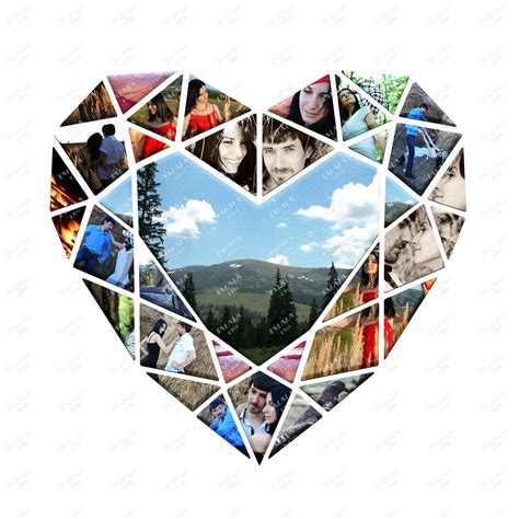 Heart Photo Collage Template Ideas