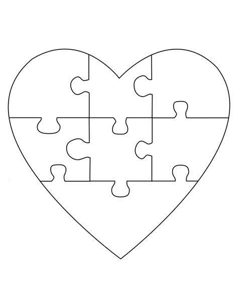 Heart Puzzle Printable 1