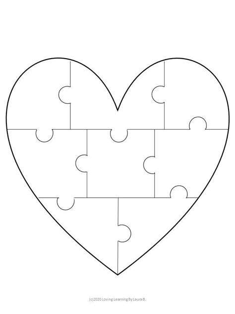 Heart Puzzle Printable 10