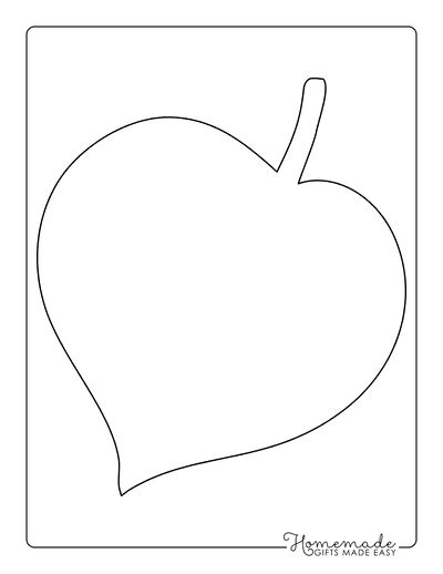 A large heart-shaped leaf template printed on paper