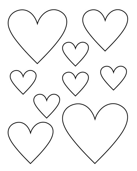 Heart template size variations