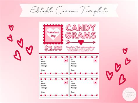 Heartfelt Candy Gram Template