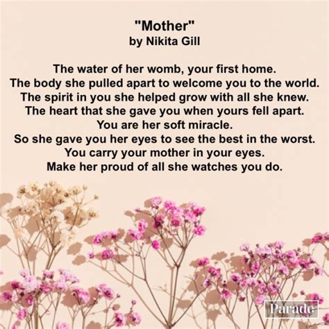 A heartfelt mothers day poem on a card with a photo of a mom and child