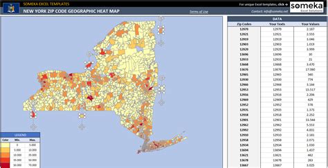 Heat Map by Zip Code in Excel