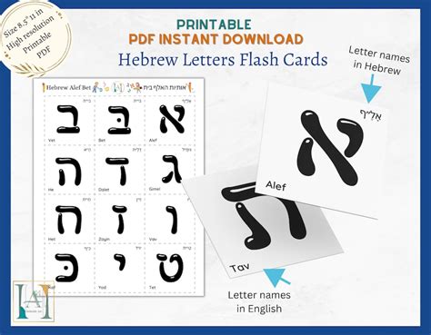 Hebrew Alphabet Flashcards Printable