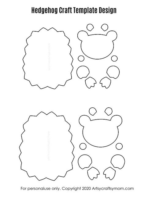 Hedgehog bookmark template with a hedgehog and flowers