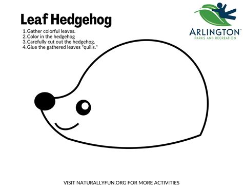 Hedgehog craft template with a hedgehog body and quills