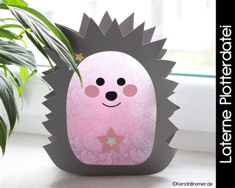 Hedgehog lantern template with a hedgehog and flowers