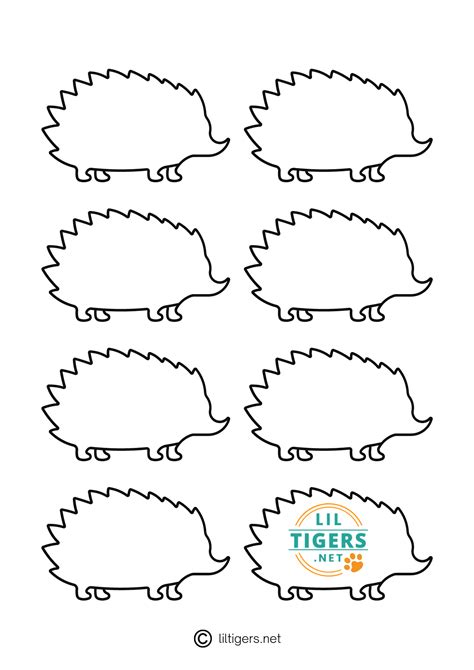 Hedgehog sticker template with a hedgehog and flowers