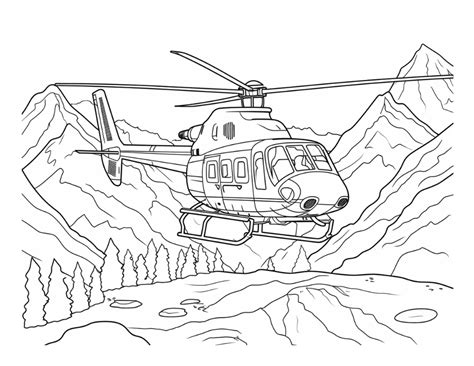 Helicopter Coloring Pages for Kids