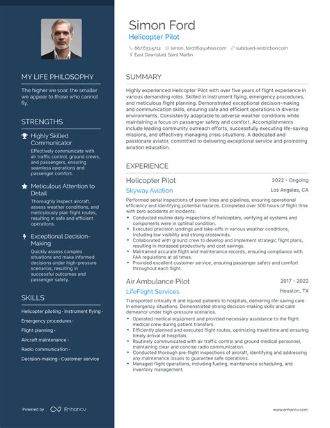 Helicopter Pilot Resume Examples Example