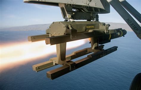 Hellfire missile on a military aircraft