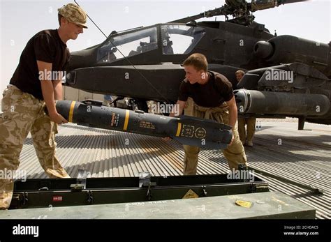 Hellfire missile on an Apache helicopter