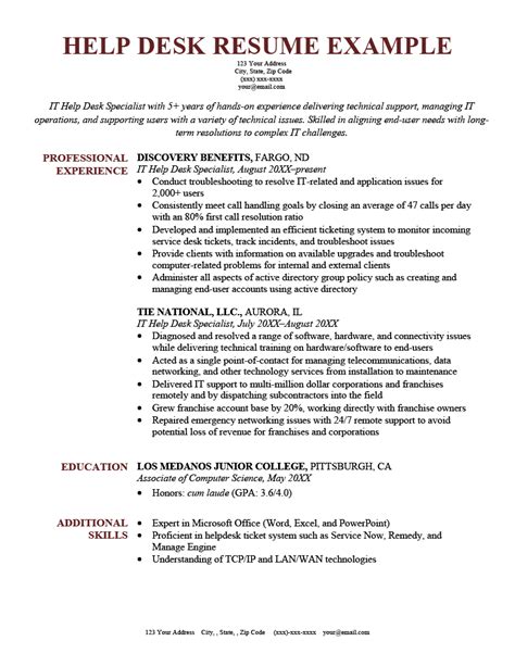 help-desk-technician-resume-template