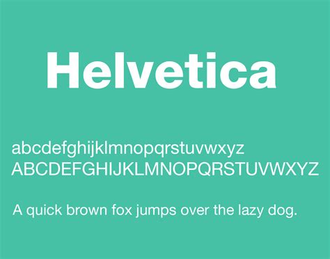 A screenshot of Helvetica font in an Excel spreadsheet