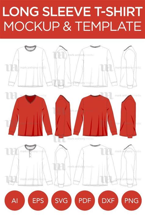 Henley Shirt Template Design