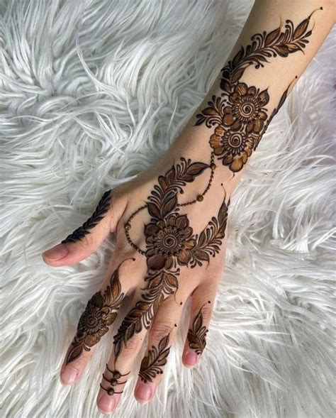 Floral henna design for arms