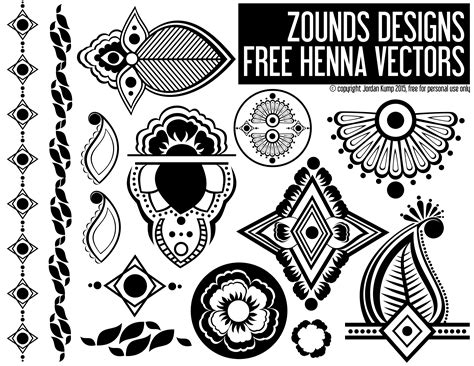 Abstract Henna Stencils Printable Designs