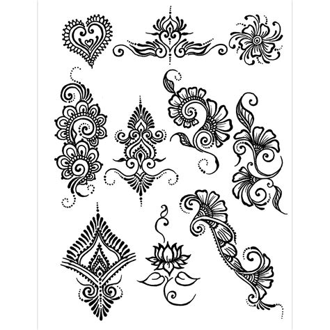 Indian Henna Stencils Printable Designs