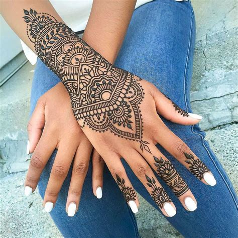 Henna tattoos on the skin