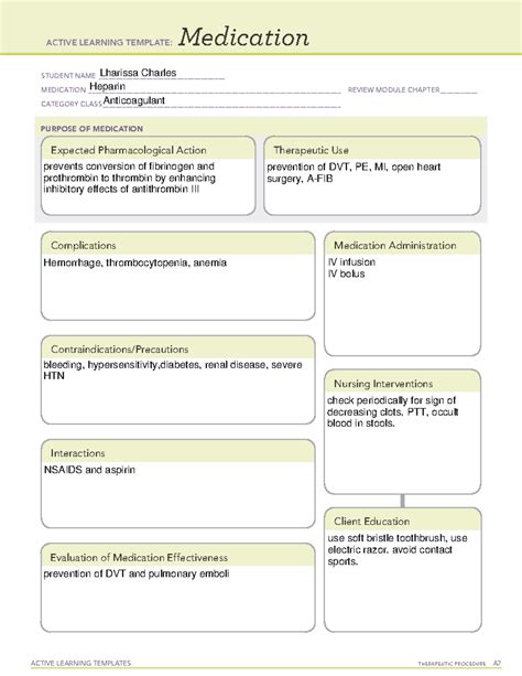 Heparin Administration Template Gallery