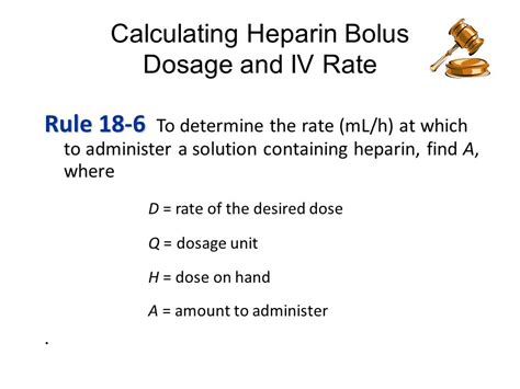 Heparin Bolus Calculation Template