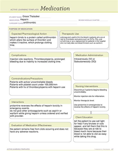 Heparin Therapy Template Gallery