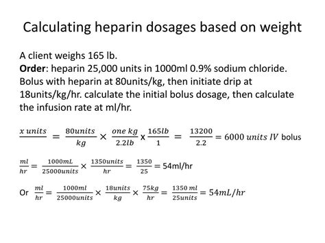 Heparin Titration Calculation Template