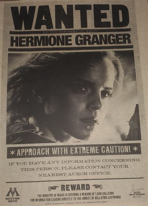 Hermione Granger Wanted Poster