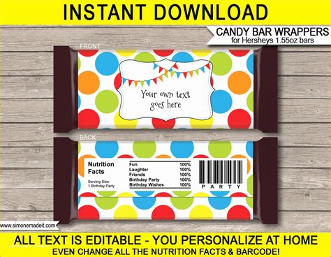 Hershey Bar Wrapper Template Ideas