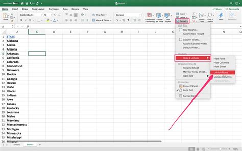 Description of Hidden Cells in Google Sheets